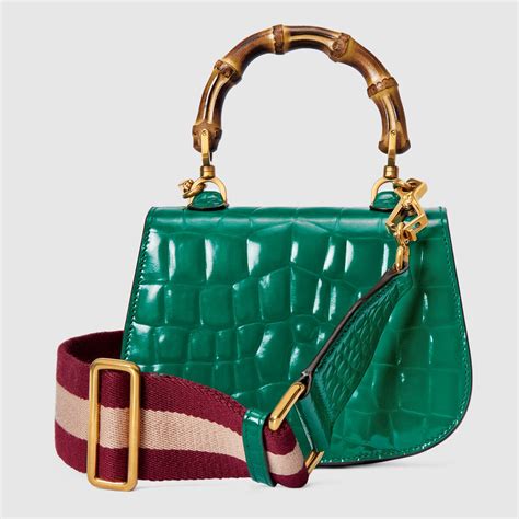 green snakeskin gucci bag|gucci crocodile bag.